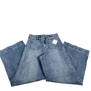 Altar'd State Womens Wide Leg High Rise Patch Pocket Jeans Blue 28 HD9269-MD